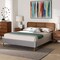 Baxton Studio Rosita Mid-Century Modern Light Grey Velvet Fabric and Walnut Brown Finished Platform Bed-Queen 242-13530-ZORO - alternate 4